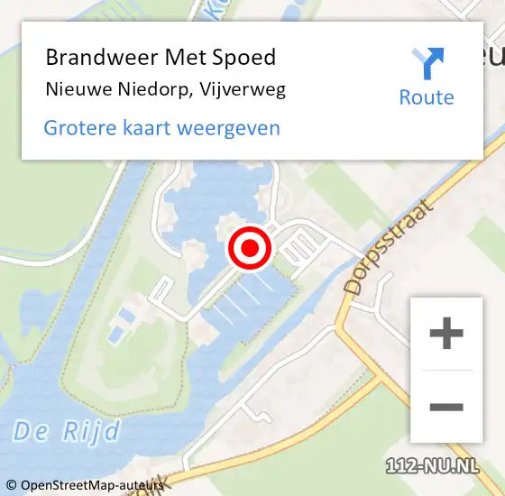 Locatie op kaart van de 112 melding: Brandweer Met Spoed Naar Nieuwe Niedorp, Vijverweg op 5 maart 2020 07:35