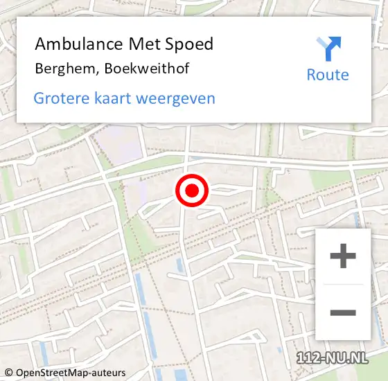 Locatie op kaart van de 112 melding: Ambulance Met Spoed Naar Berghem, Boekweithof op 5 maart 2020 20:44