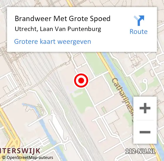 Locatie op kaart van de 112 melding: Brandweer Met Grote Spoed Naar Utrecht, Laan Van Puntenburg op 5 maart 2020 21:40