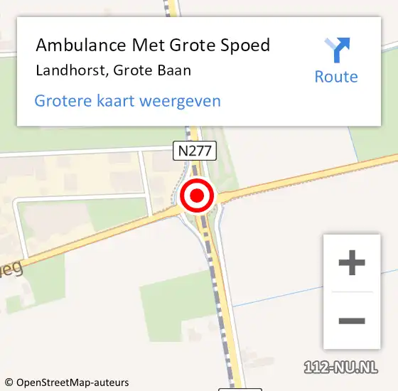 Locatie op kaart van de 112 melding: Ambulance Met Grote Spoed Naar Landhorst, Grote Baan op 5 maart 2020 22:17