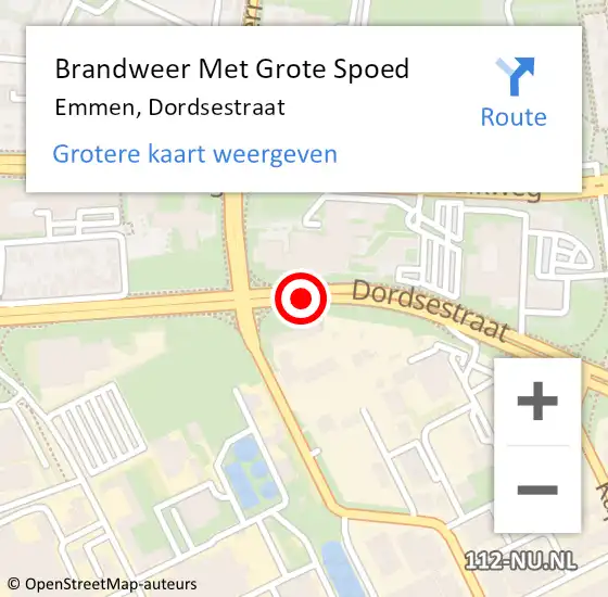 Locatie op kaart van de 112 melding: Brandweer Met Grote Spoed Naar Emmen, Dordsestraat op 7 maart 2020 05:20
