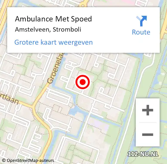 Locatie op kaart van de 112 melding: Ambulance Met Spoed Naar Amstelveen, Stromboli op 7 maart 2020 17:38