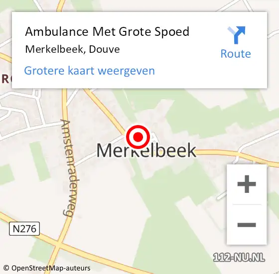 Locatie op kaart van de 112 melding: Ambulance Met Grote Spoed Naar Merkelbeek, Douve op 30 april 2014 18:44