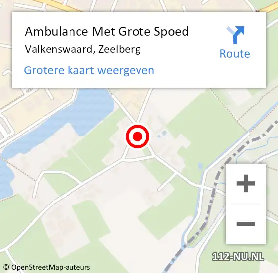 Locatie op kaart van de 112 melding: Ambulance Met Grote Spoed Naar Valkenswaard, Zeelberg op 8 maart 2020 21:20