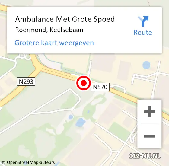 Locatie op kaart van de 112 melding: Ambulance Met Grote Spoed Naar Roermond, Keulsebaan op 9 maart 2020 12:44