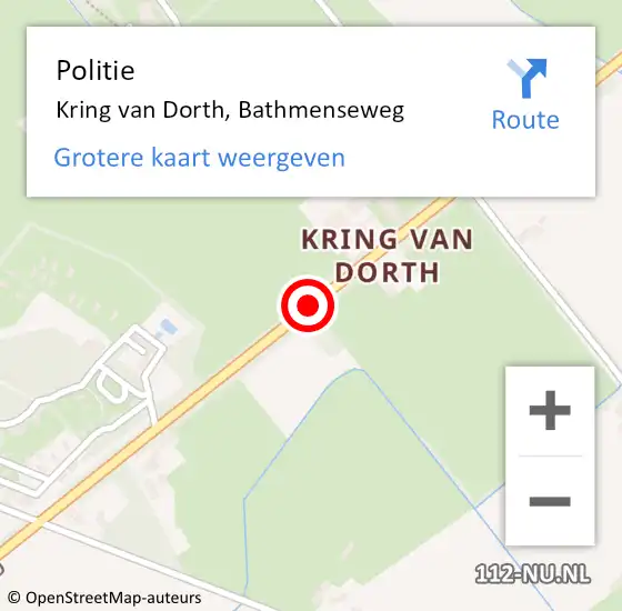 Locatie op kaart van de 112 melding: Politie Kring van Dorth, Bathmenseweg op 9 maart 2020 14:44