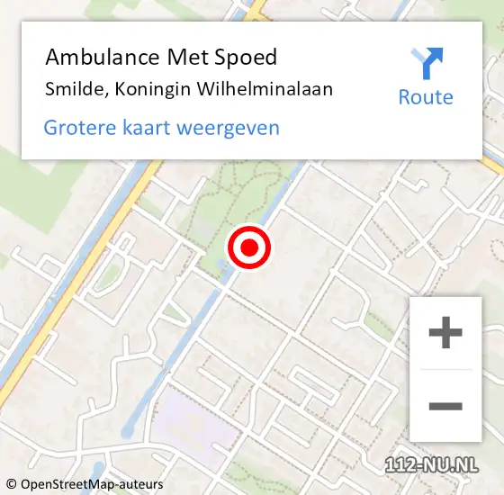 Locatie op kaart van de 112 melding: Ambulance Met Spoed Naar Smilde, Koningin Wilhelminalaan op 9 maart 2020 16:25