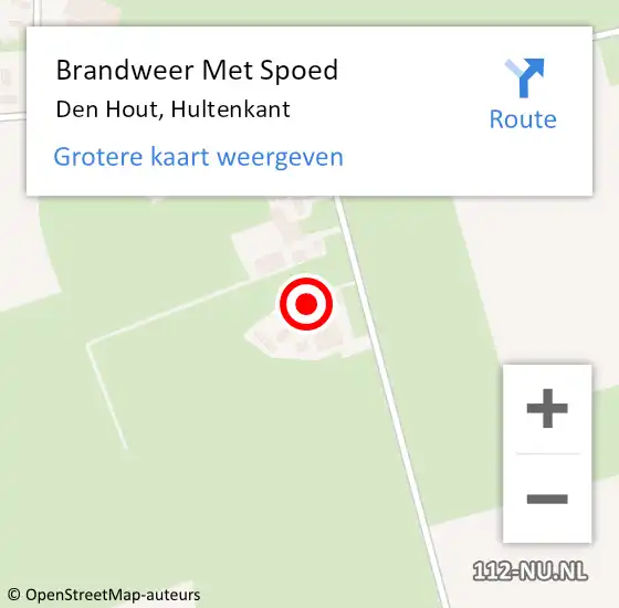 Locatie op kaart van de 112 melding: Brandweer Met Spoed Naar Den Hout, Hultenkant op 30 april 2014 21:01