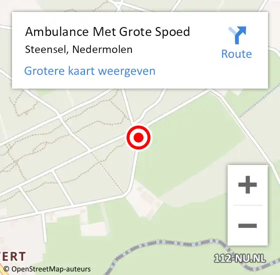 Locatie op kaart van de 112 melding: Ambulance Met Grote Spoed Naar Steensel, Nedermolen op 10 maart 2020 13:25