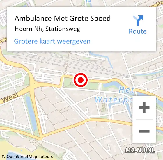 Locatie op kaart van de 112 melding: Ambulance Met Grote Spoed Naar Hoorn Nh, Stationsweg op 10 maart 2020 19:47