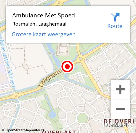 Locatie op kaart van de 112 melding: Ambulance Met Spoed Naar Rosmalen, Laaghemaal op 11 maart 2020 20:07