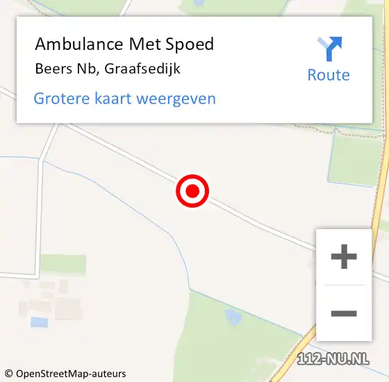 Locatie op kaart van de 112 melding: Ambulance Met Spoed Naar Beers Nb, Graafsedijk op 12 maart 2020 17:40