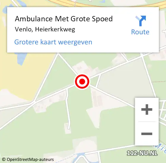 Locatie op kaart van de 112 melding: Ambulance Met Grote Spoed Naar Venlo, Heierkerkweg op 12 maart 2020 21:19