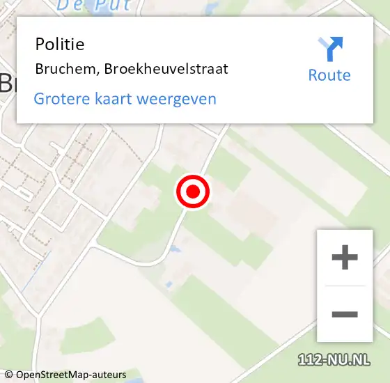 Locatie op kaart van de 112 melding: Politie Bruchem, Broekheuvelstraat op 12 maart 2020 21:49