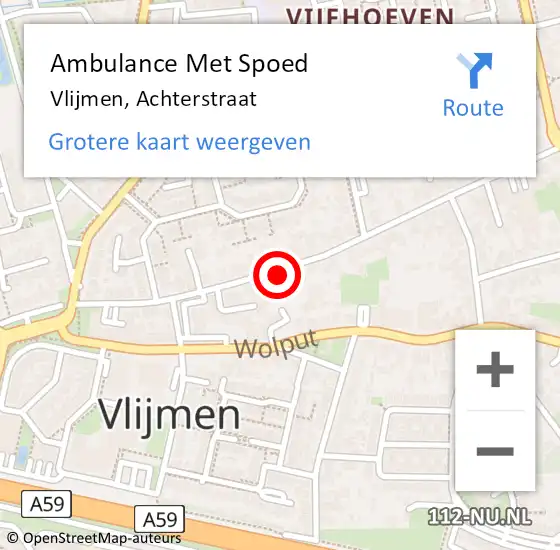 Locatie op kaart van de 112 melding: Ambulance Met Spoed Naar Vlijmen, Achterstraat op 12 maart 2020 22:21
