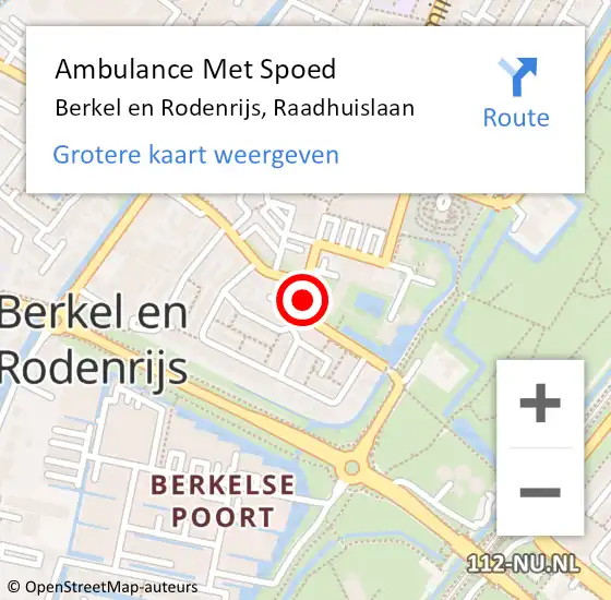 Locatie op kaart van de 112 melding: Ambulance Met Spoed Naar Berkel en Rodenrijs, Raadhuislaan op 12 maart 2020 23:29