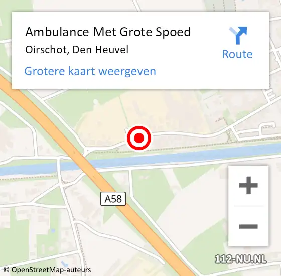Locatie op kaart van de 112 melding: Ambulance Met Grote Spoed Naar Oirschot, Den Heuvel op 13 maart 2020 10:22
