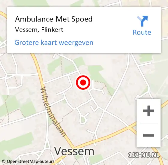 Locatie op kaart van de 112 melding: Ambulance Met Spoed Naar Vessem, Flinkert op 14 maart 2020 09:36