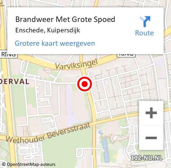 Locatie op kaart van de 112 melding: Brandweer Met Grote Spoed Naar Enschede, Kuipersdijk op 14 maart 2020 23:08
