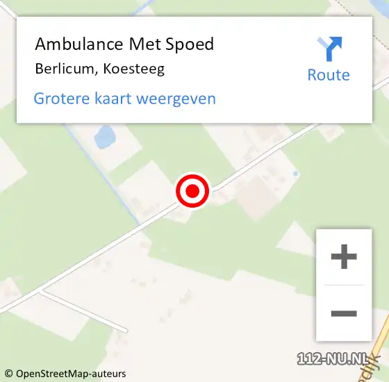 Locatie op kaart van de 112 melding: Ambulance Met Spoed Naar Berlicum, Koesteeg op 14 maart 2020 23:49