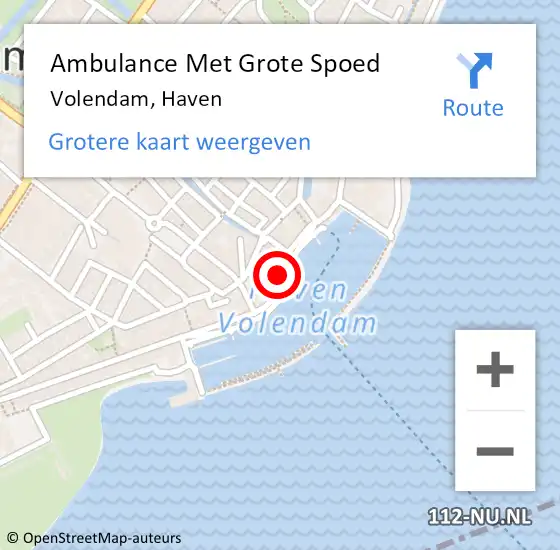 Locatie op kaart van de 112 melding: Ambulance Met Grote Spoed Naar Volendam, Haven op 15 maart 2020 01:36