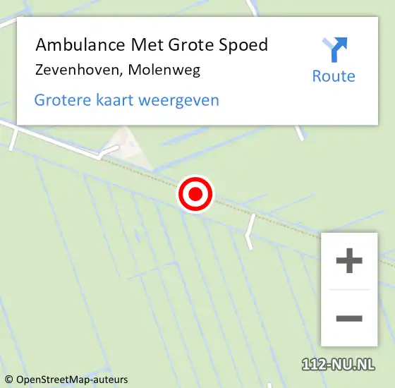 Locatie op kaart van de 112 melding: Ambulance Met Grote Spoed Naar Zevenhoven, Molenweg op 15 maart 2020 15:05
