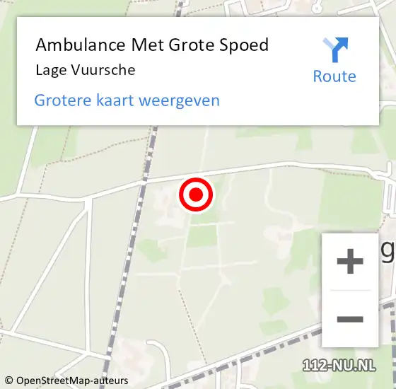 Locatie op kaart van de 112 melding: Ambulance Met Grote Spoed Naar Lage Vuursche op 16 maart 2020 21:17