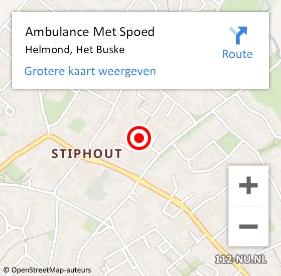 Locatie op kaart van de 112 melding: Ambulance Met Spoed Naar Helmond, Het Buske op 17 maart 2020 10:49