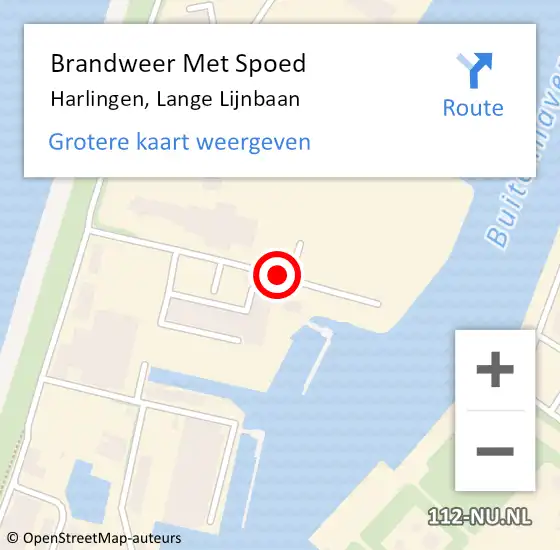 Locatie op kaart van de 112 melding: Brandweer Met Spoed Naar Harlingen, Lange Lijnbaan op 17 maart 2020 10:50
