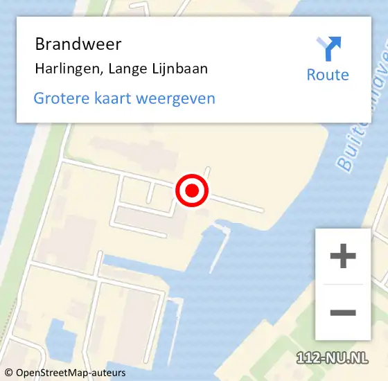 Locatie op kaart van de 112 melding: Brandweer Harlingen, Lange Lijnbaan op 17 maart 2020 17:28