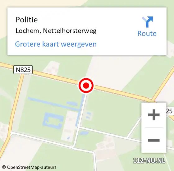 Locatie op kaart van de 112 melding: Politie Lochem, Nettelhorsterweg op 17 maart 2020 17:41