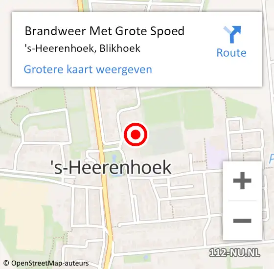 Locatie op kaart van de 112 melding: Brandweer Met Grote Spoed Naar 's-Heerenhoek, Blikhoek op 17 maart 2020 22:28