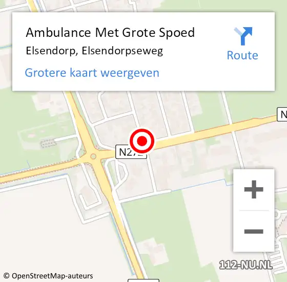 Locatie op kaart van de 112 melding: Ambulance Met Grote Spoed Naar Elsendorp, Elsendorpseweg op 1 mei 2014 16:14