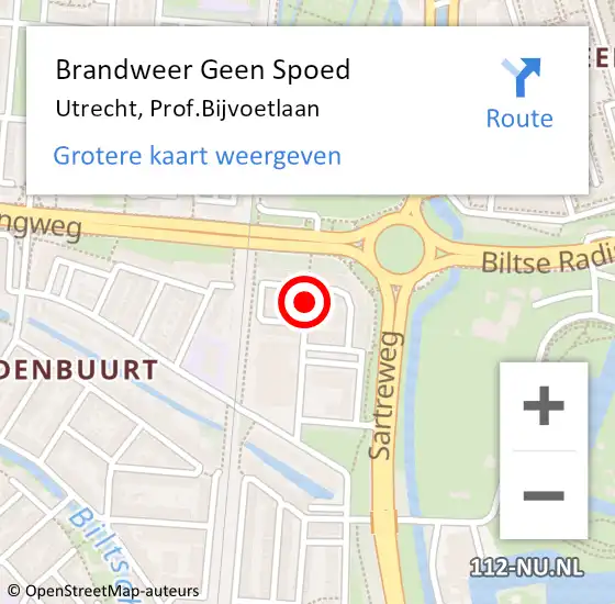 Locatie op kaart van de 112 melding: Brandweer Geen Spoed Naar Utrecht, Prof.Bijvoetlaan op 18 maart 2020 20:31