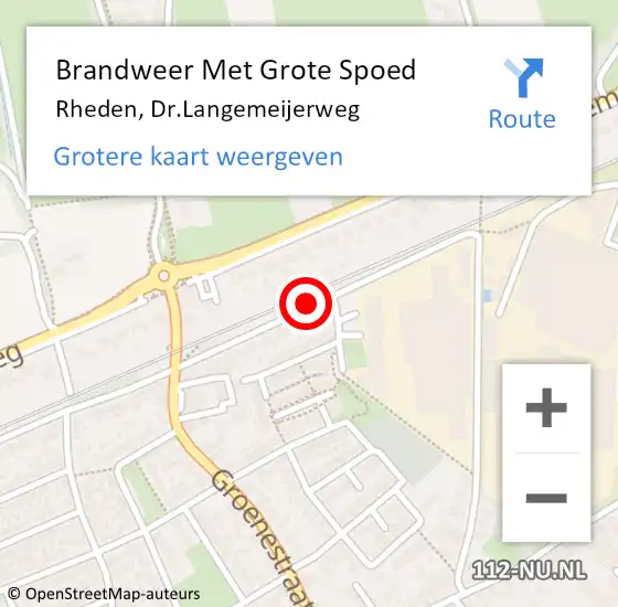 Locatie op kaart van de 112 melding: Brandweer Met Grote Spoed Naar Rheden, Dr.Langemeijerweg op 19 maart 2020 08:42