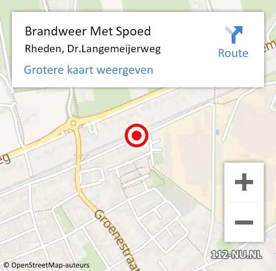 Locatie op kaart van de 112 melding: Brandweer Met Spoed Naar Rheden, Dr.Langemeijerweg op 19 maart 2020 09:18