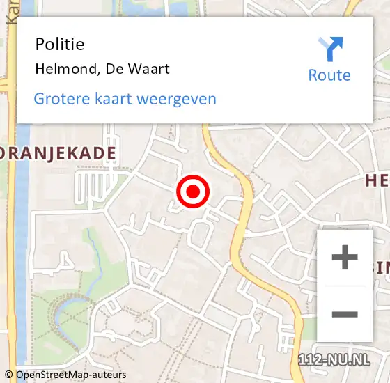 Locatie op kaart van de 112 melding: Politie Helmond, De Waart op 19 maart 2020 10:20