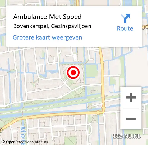 Locatie op kaart van de 112 melding: Ambulance Met Spoed Naar Bovenkarspel, Gezinspaviljoen op 19 maart 2020 10:24
