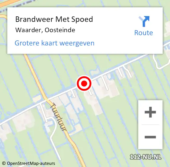Locatie op kaart van de 112 melding: Brandweer Met Spoed Naar Waarder, Oosteinde op 19 maart 2020 17:54