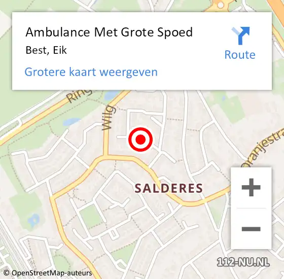 Locatie op kaart van de 112 melding: Ambulance Met Grote Spoed Naar Best, Eik op 20 maart 2020 04:15