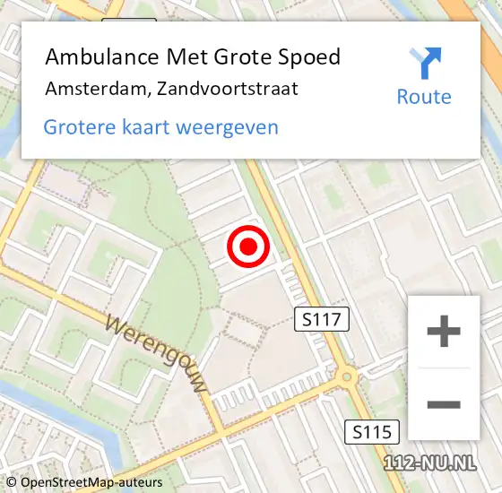 Locatie op kaart van de 112 melding: Ambulance Met Grote Spoed Naar Amsterdam, Zandvoortstraat op 20 maart 2020 07:00