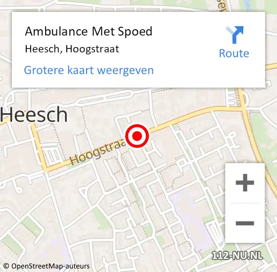 Locatie op kaart van de 112 melding: Ambulance Met Spoed Naar Heesch, Hoogstraat op 20 maart 2020 10:26