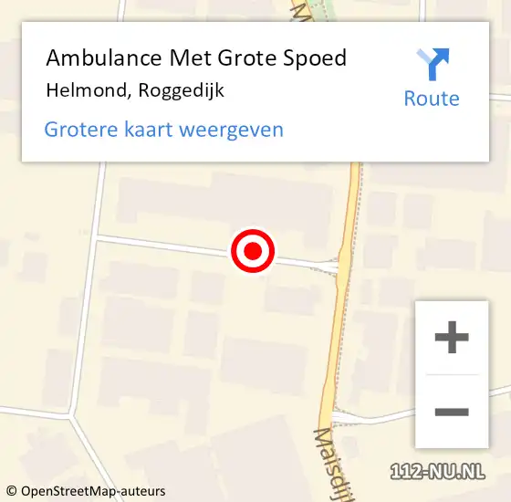 Locatie op kaart van de 112 melding: Ambulance Met Grote Spoed Naar Helmond, Roggedijk op 20 maart 2020 11:15