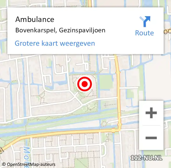 Locatie op kaart van de 112 melding: Ambulance Bovenkarspel, Gezinspaviljoen op 20 maart 2020 13:16