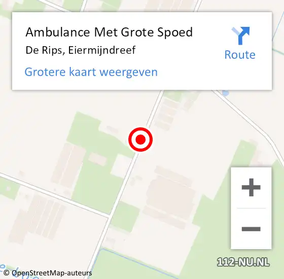 Locatie op kaart van de 112 melding: Ambulance Met Grote Spoed Naar De Rips, Eiermijndreef op 20 maart 2020 13:35