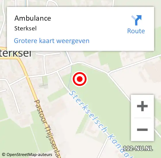 Locatie op kaart van de 112 melding: Ambulance Sterksel op 20 maart 2020 15:30