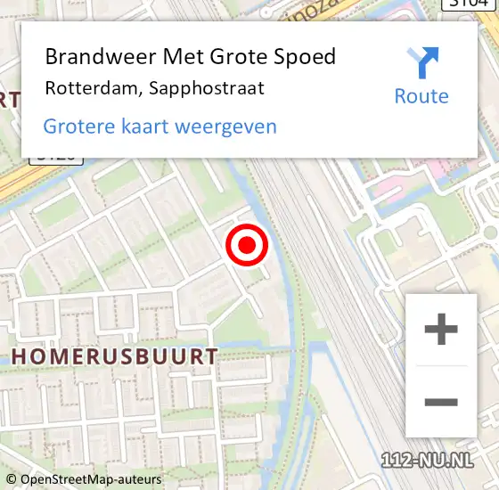 Locatie op kaart van de 112 melding: Brandweer Met Grote Spoed Naar Rotterdam, Sapphostraat op 20 maart 2020 22:28