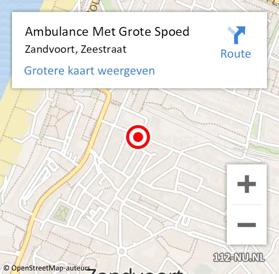 Locatie op kaart van de 112 melding: Ambulance Met Grote Spoed Naar Zandvoort, Zeestraat op 21 maart 2020 09:36