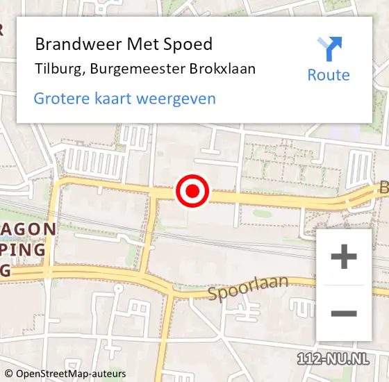 Locatie op kaart van de 112 melding: Brandweer Met Spoed Naar Tilburg, Burgemeester Brokxlaan op 21 maart 2020 11:34