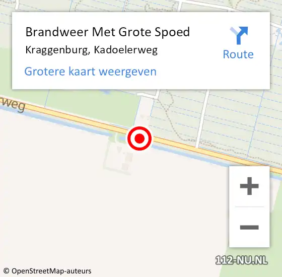 Locatie op kaart van de 112 melding: Brandweer Met Grote Spoed Naar Kraggenburg, Kadoelerweg op 21 maart 2020 14:06